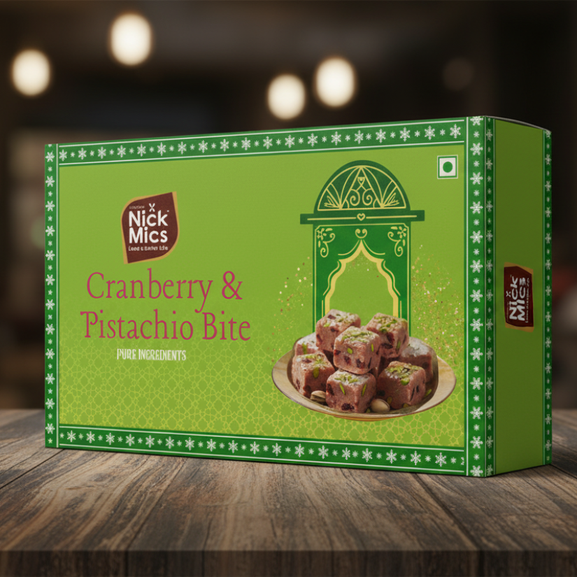 Nickmics Cranberry and Pista Bite 250gm