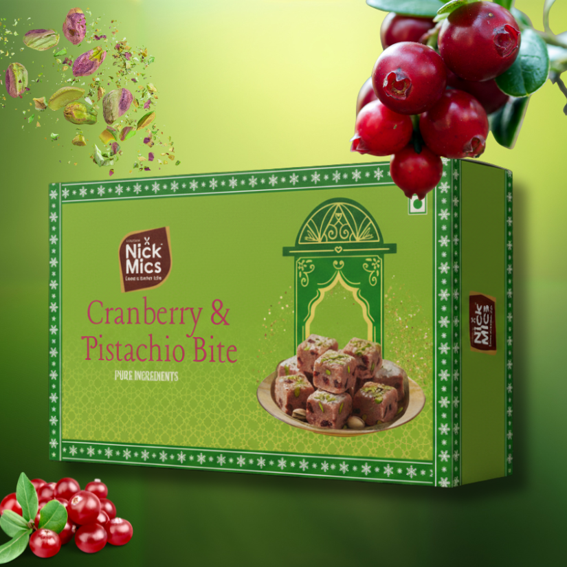 Nickmics Cranberry and Pista Bite 250gm