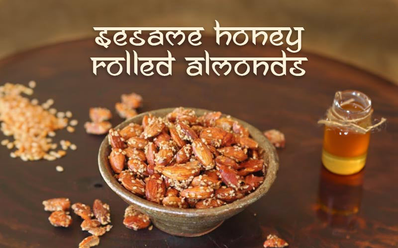 Sesame Honey Rolled Almonds