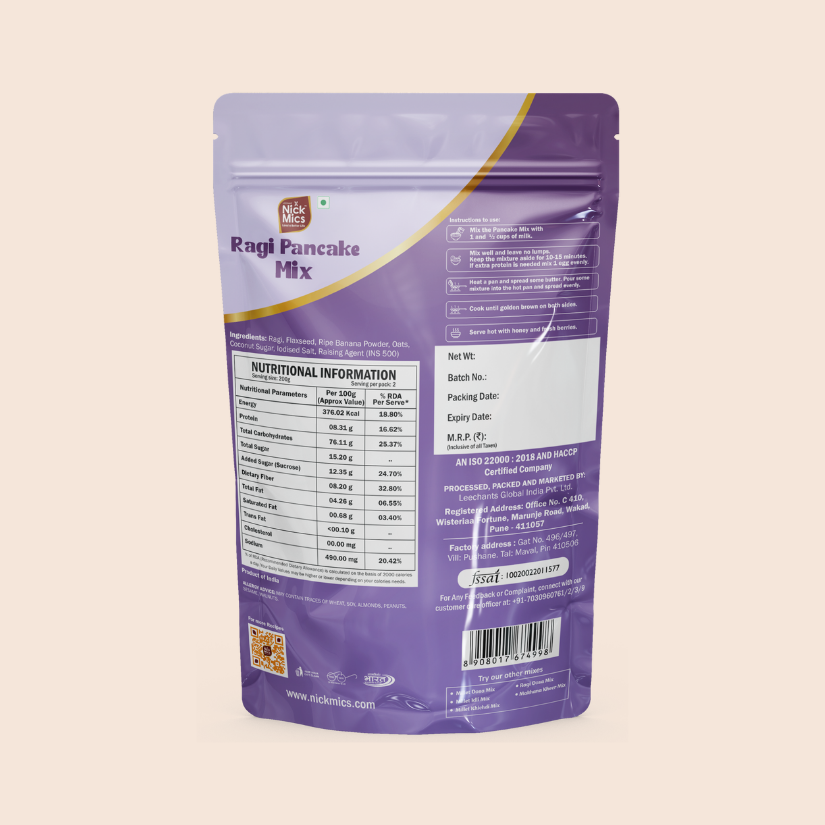Ragi Pancake Mix 200gms