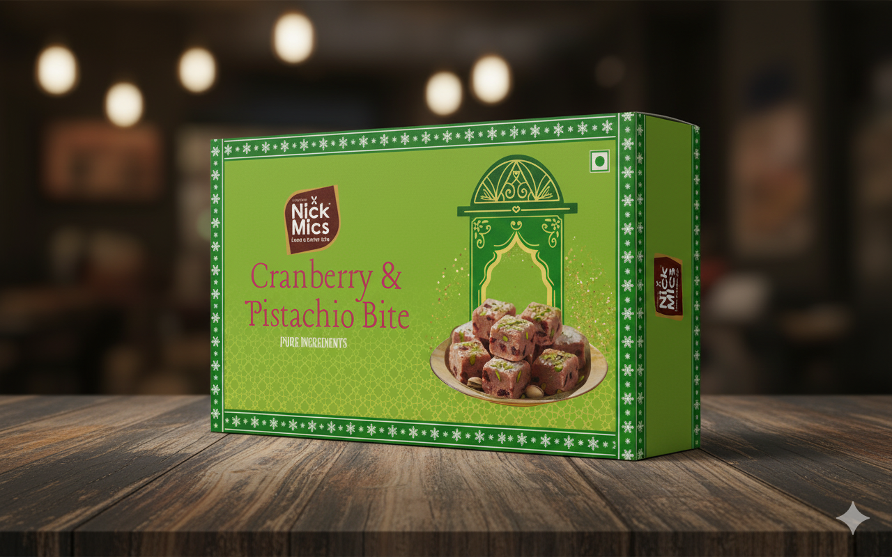 Nickmics Cranberry and Pista Bite 250gm