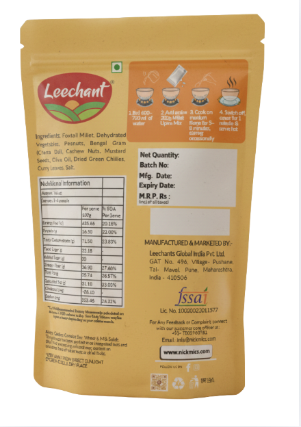 Leechant Millet Upma Mix 500gm